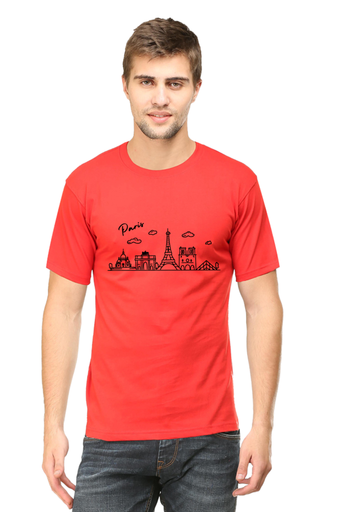 🗼 Paris-Inspired Unisex Half Sleeve T-Shirt – Embrace the City of Love!