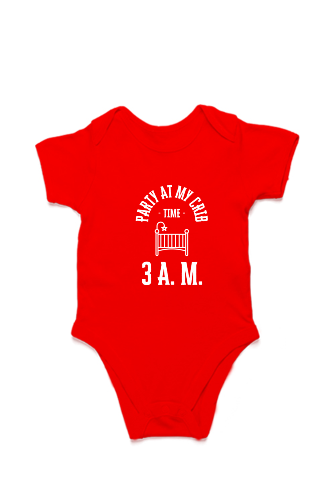 🎉 "Party at My Crib – Time: 3 AM" Romper 👶🌙