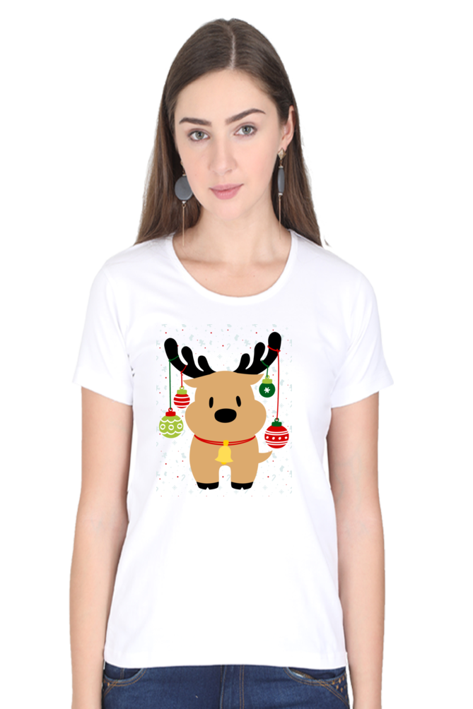 🎄 Women’s Half Sleeves T-Shirt – Festive Christmas Edition! 🎄