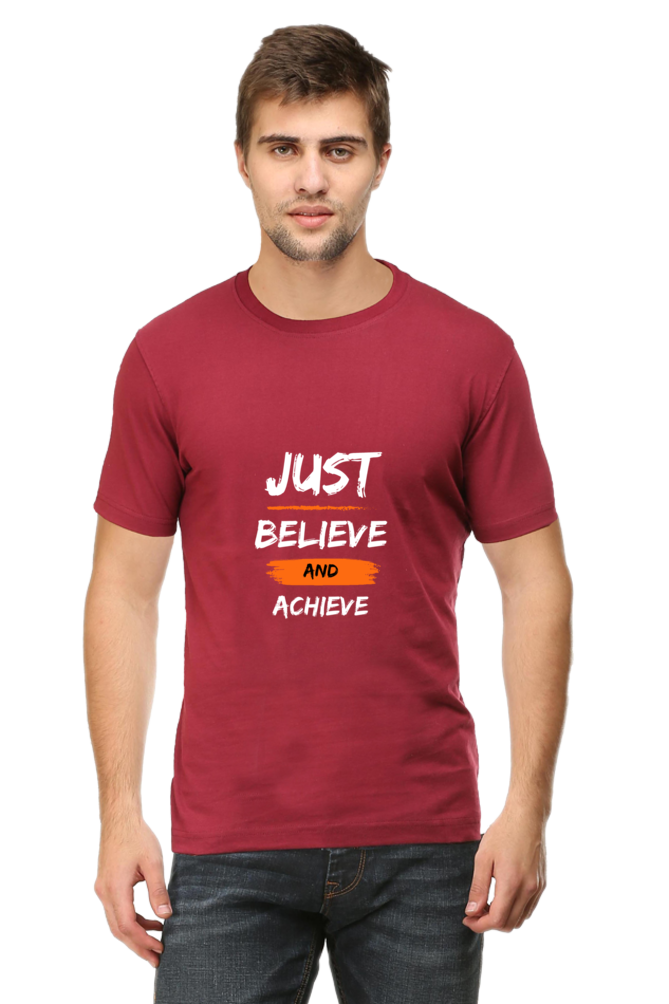 🌟 "Just Believe and Achieve" - Premium Unisex Cotton T-Shirt for Men & Women 🌟