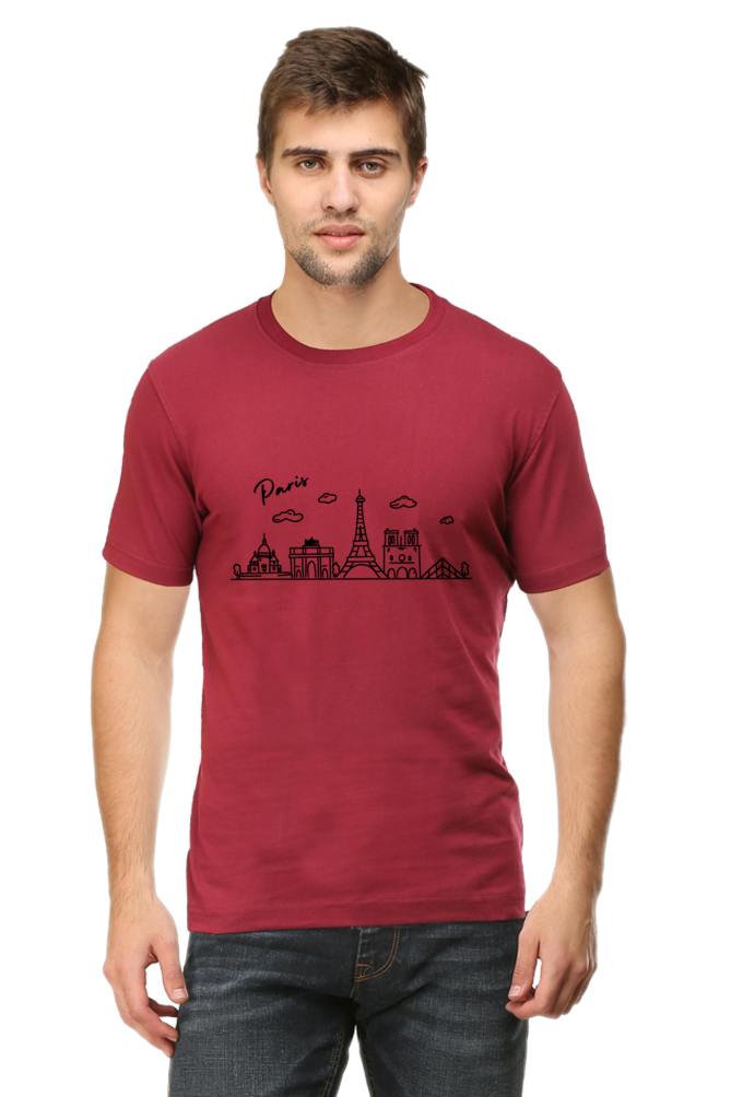 🗼 Paris-Inspired Unisex Half Sleeve T-Shirt – Embrace the City of Love!