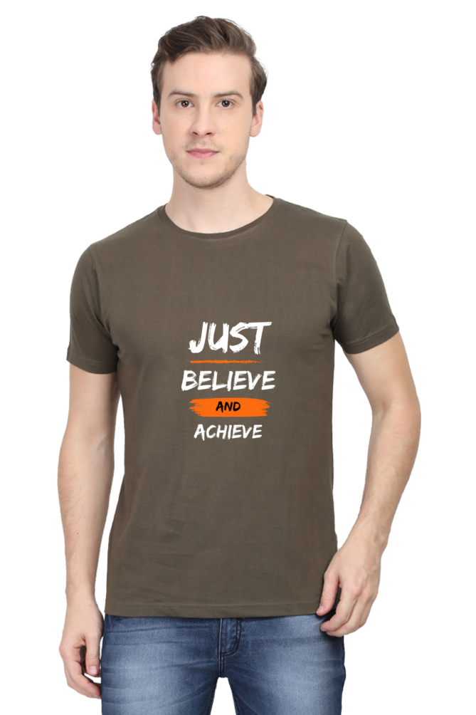 🌟 "Just Believe and Achieve" - Premium Unisex Cotton T-Shirt for Men & Women 🌟