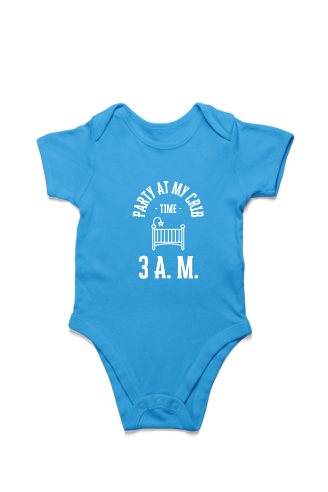 🎉 "Party at My Crib – Time: 3 AM" Romper 👶🌙