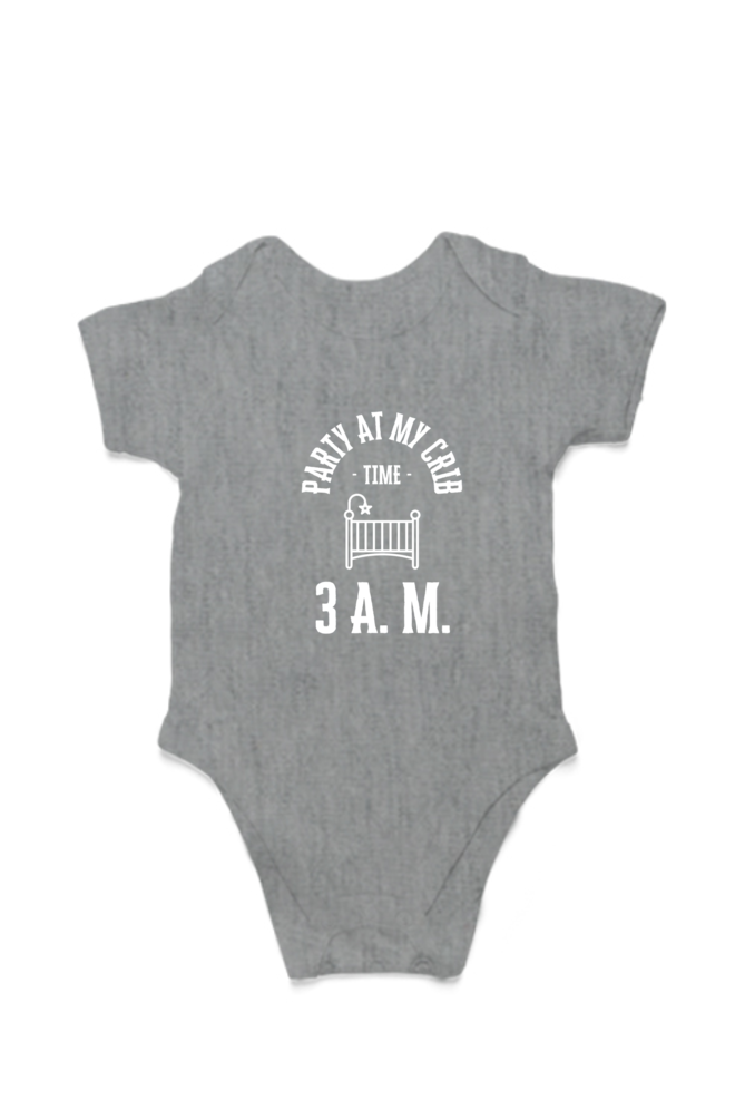 🎉 "Party at My Crib – Time: 3 AM" Romper 👶🌙