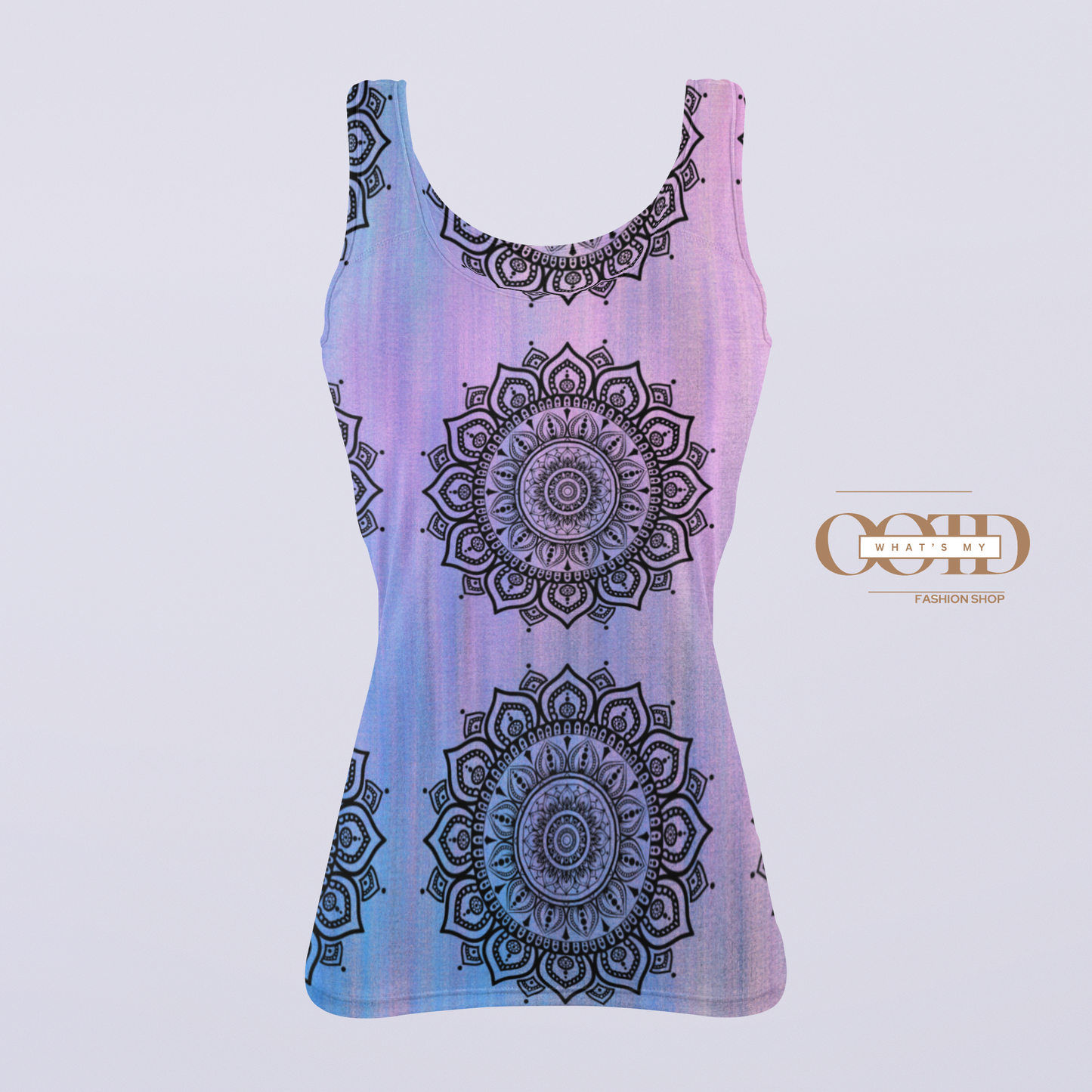 🎨 Indian Mandala Design Women’s Tank Top – Traditional Charm Meets Modern Comfort! 👗