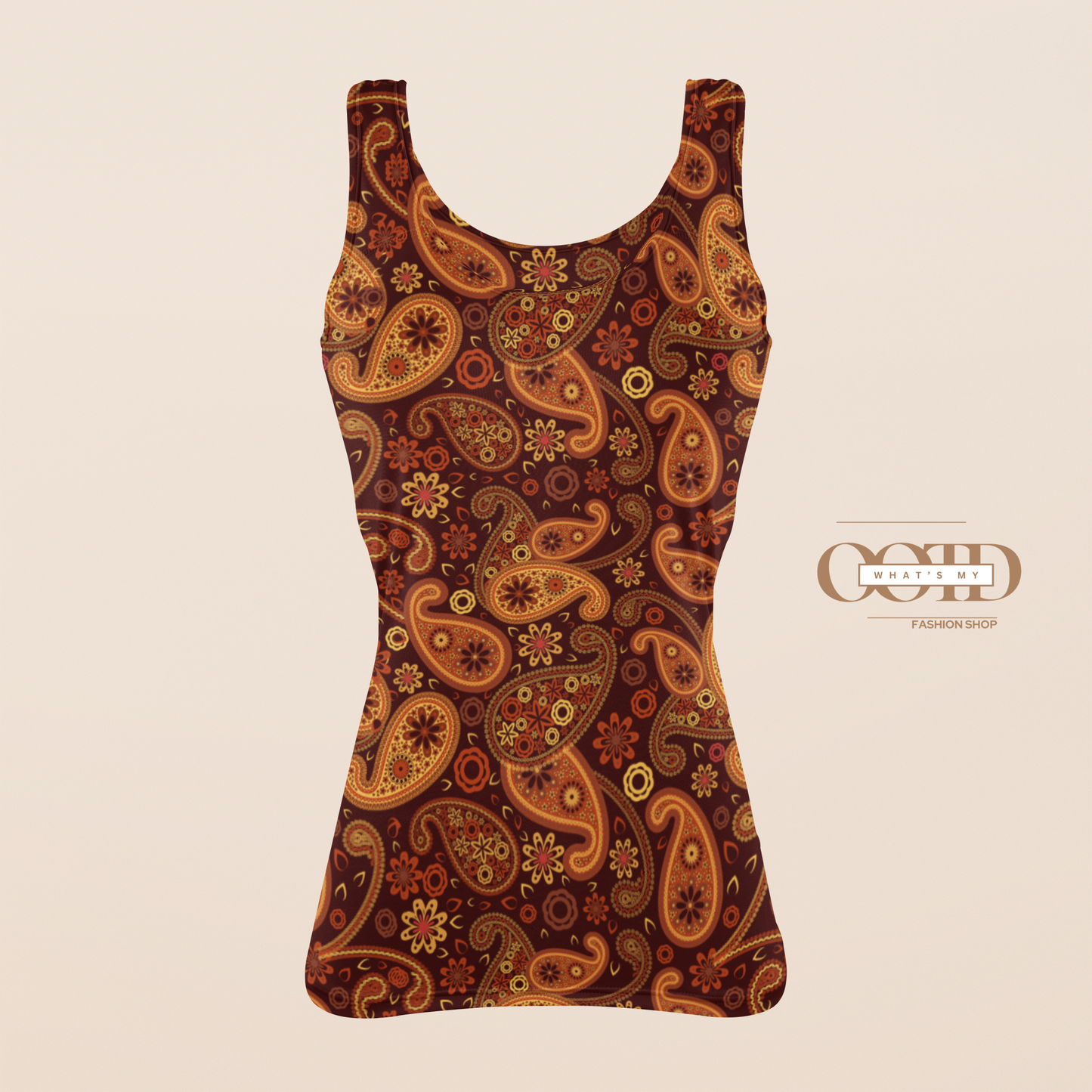 🎨 Maroon Patterned Women’s Tank Top – Stylish Comfort for Every Occasion! 👗