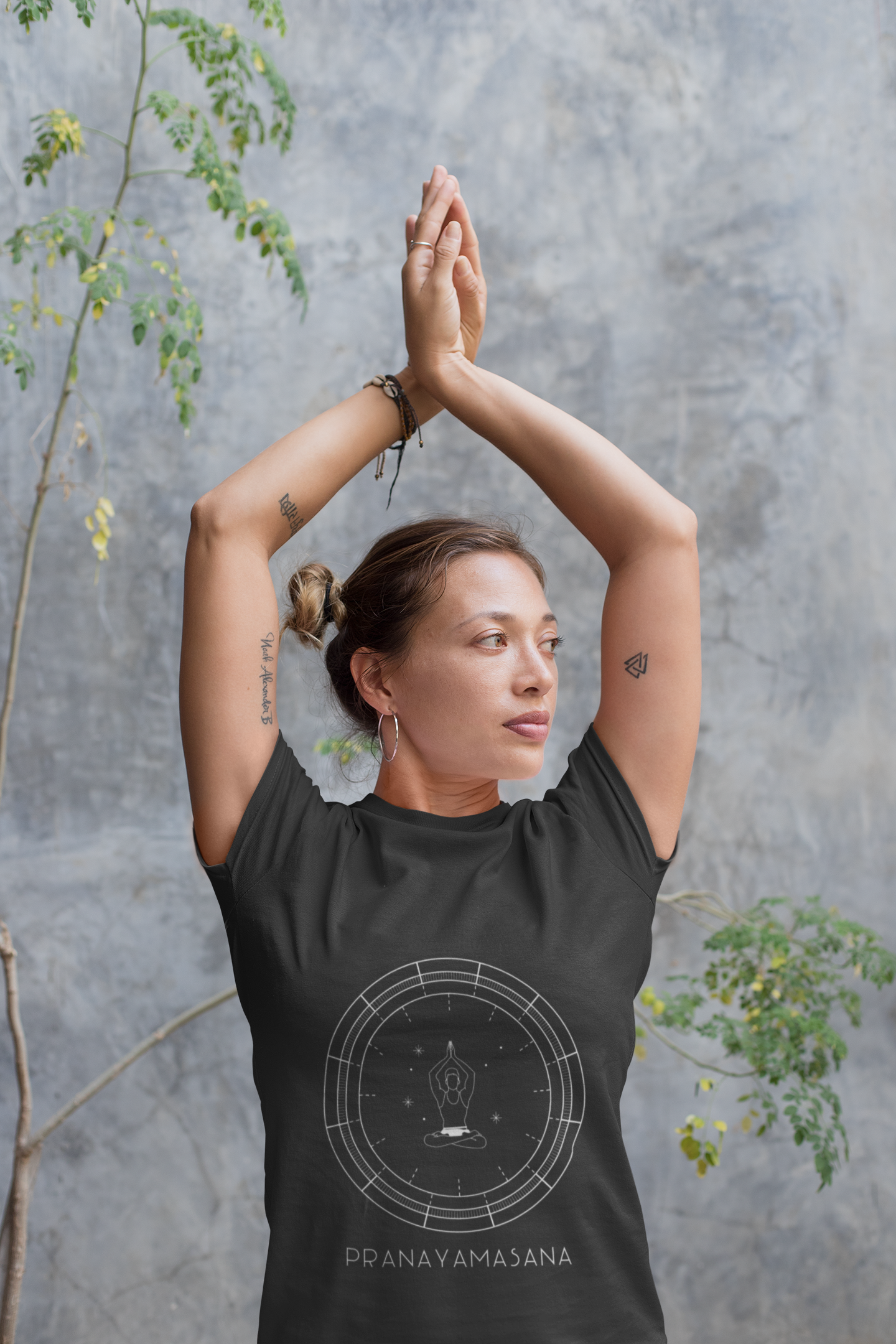 🌸 Women’s Half Sleeves T-Shirt – "Pranayamasana" 🌸