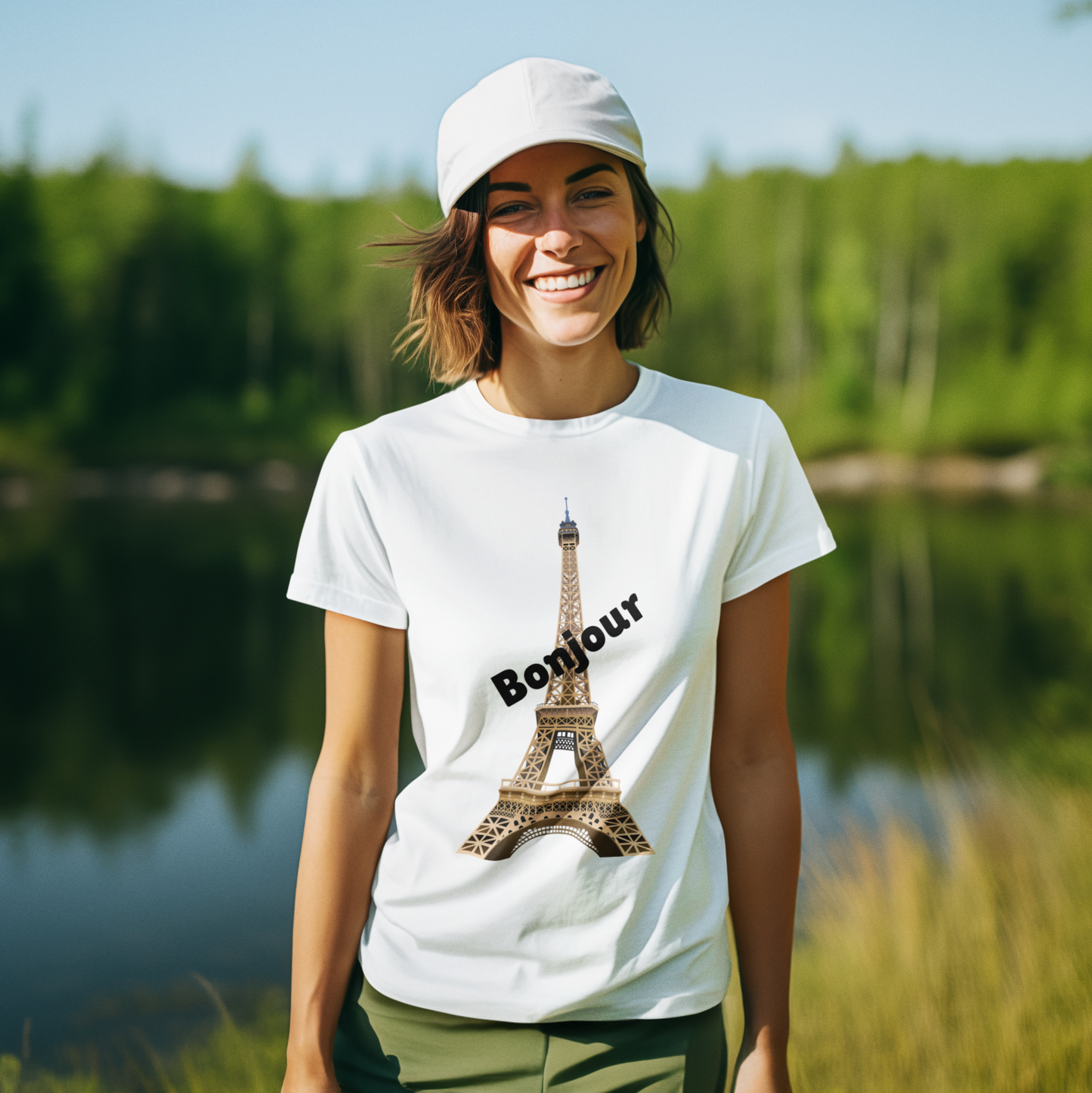 🇫🇷 Women’s Half Sleeves T-Shirt – Bonjour Paris Edition! 🇫🇷