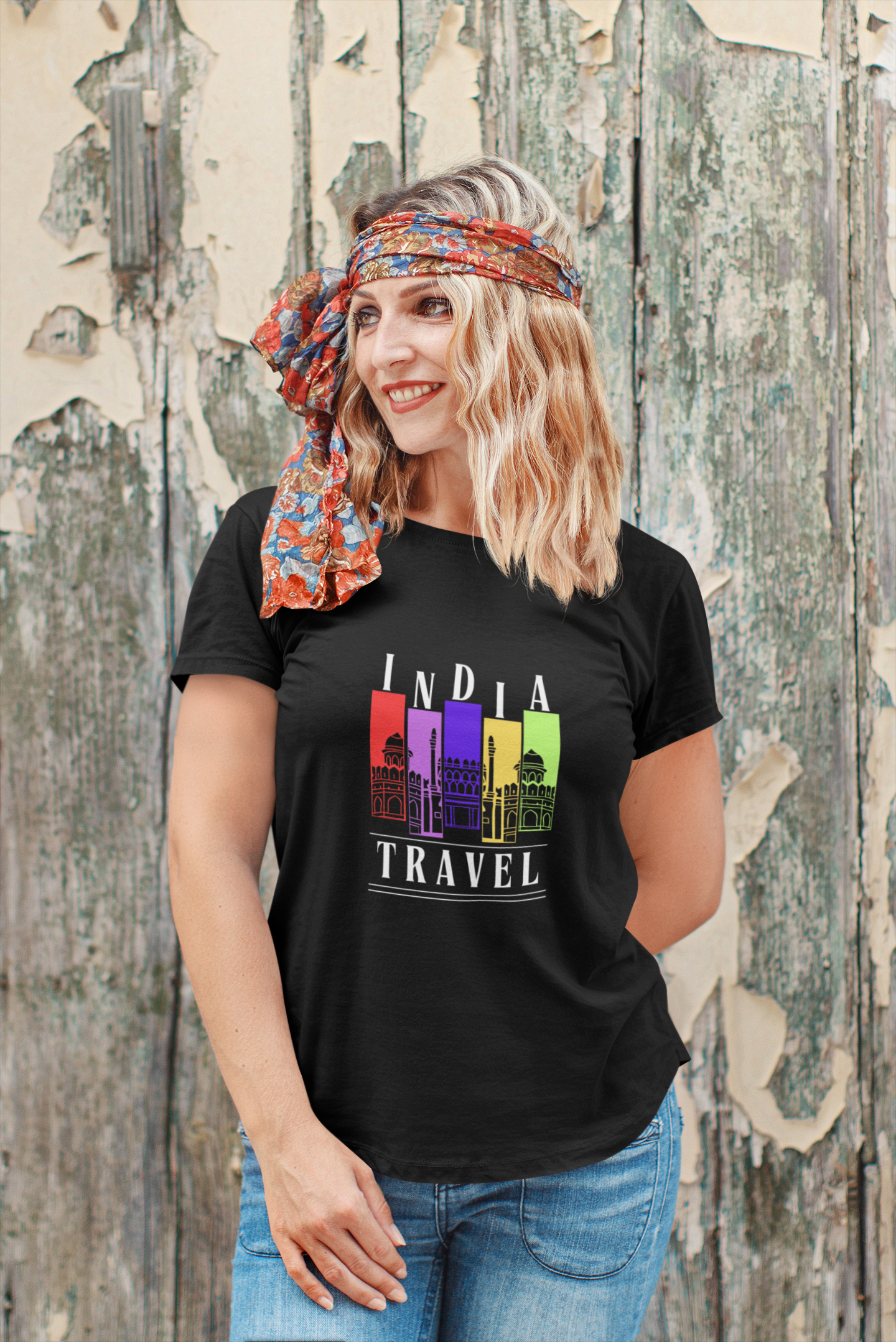 🇮🇳 Women’s Half Sleeves T-Shirt – "India Travel" Edition 🇮🇳