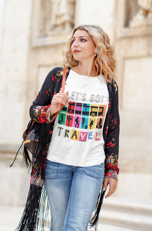 🌎 Women’s Half Sleeves T-Shirt – "Let's Go Travel" Edition! 🌎